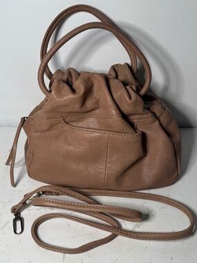 HOBO International Darling Slouchy Taupe Brown Top Handle Purse Boho Festival